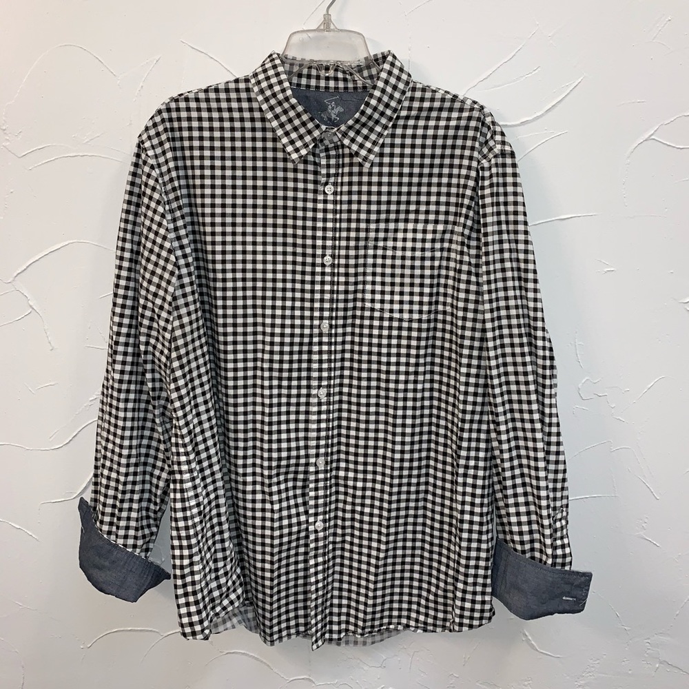 Beverly Hill’s Polo Club- XL- Black/White Gingham